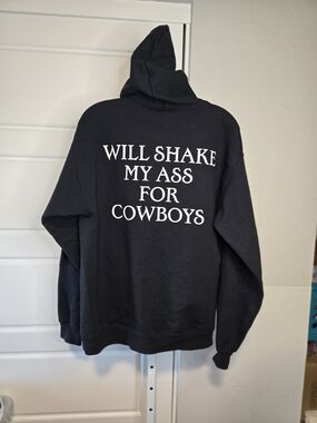 Hanes Black Pullover Hoodie with White Statement Text